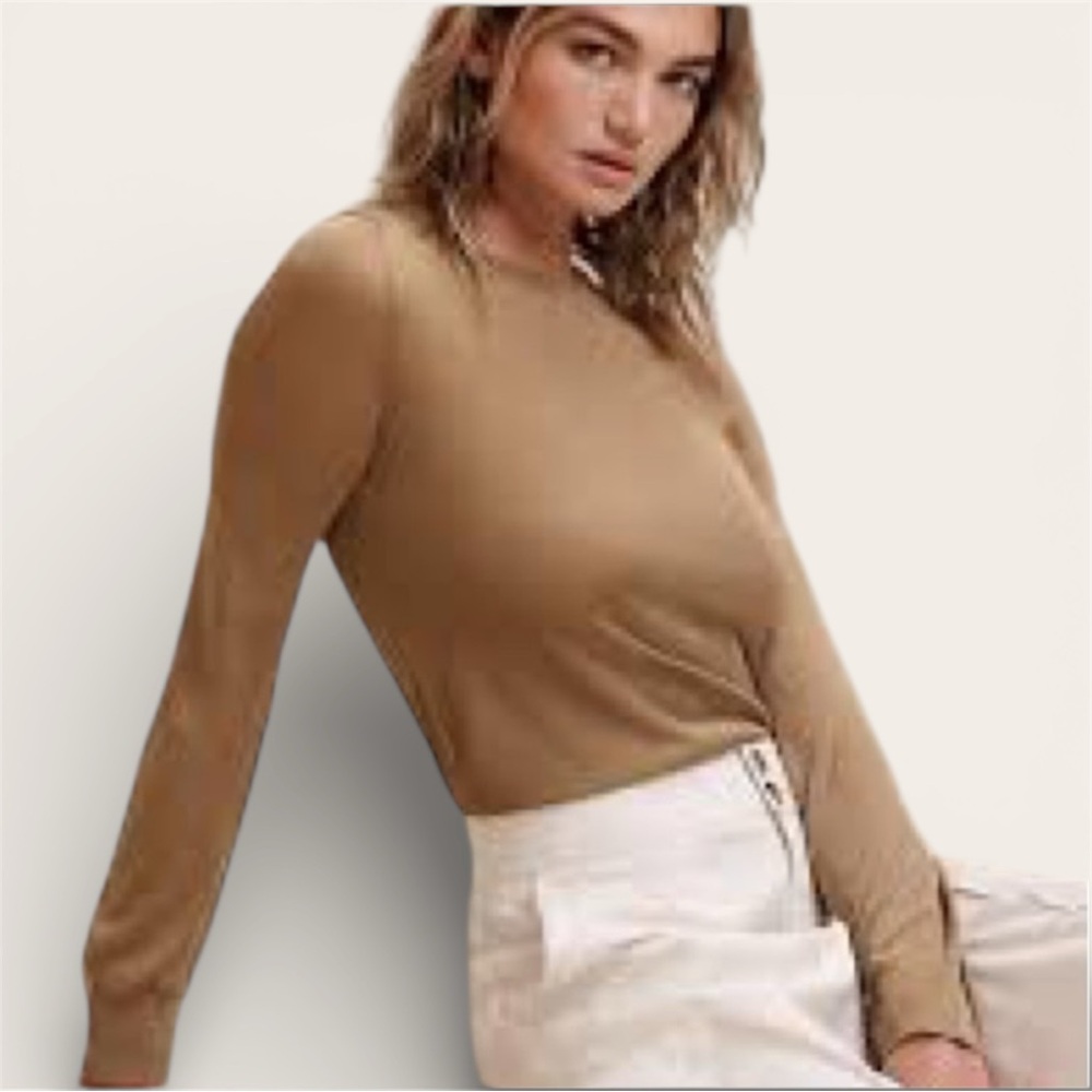 Women’s BANANA REPUBLIC Sheer Luster Pullover Camel color Small NWT​